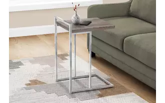 accent table - 25 h - dark taupe - chrome metal  