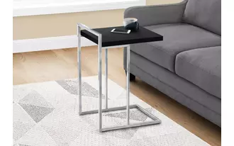 accent table - 25 h - black - chrome metal  