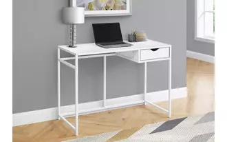 computer desk - 42 l - white - white metal