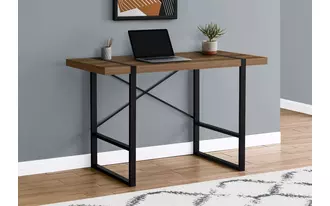 computer desk - 48 l - walnut - black metal