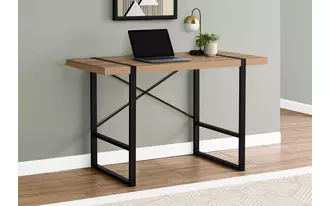 computer desk - 48 l - light reclaimed wood - black metal