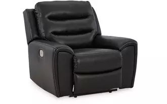 pwr recliner/adj headrest warlin in black by ashley