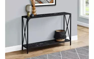 accent table - 48 l - black marble - black hall console