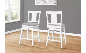 barstool - 2pcs - 39 h - white - swivel counter height  