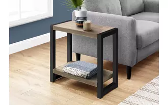 accent table - 22 h - dark taupe - black metal  