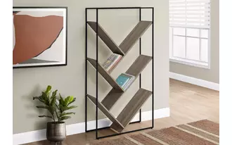 bookcase - 60 h - dark taupe - black metal