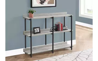 accent table - 48 l - grey - black metal hall console