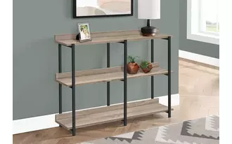 accent table - 48 l - dark taupe - black metal console