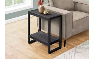 accent table - black reclaimed wood-look - black metal  