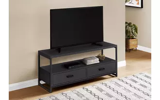 tv stand - 48 l - black - black metal  