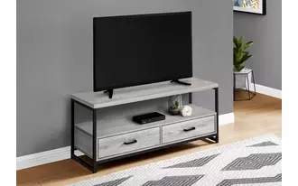 tv stand - 48 l - grey - black metal  