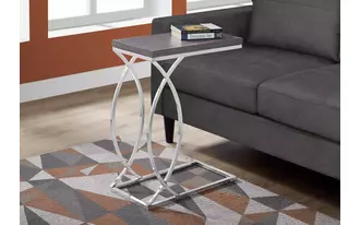accent table - grey with chrome metal  
