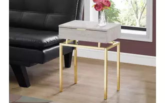 accent table - 24 h - beige marble - gold metal  