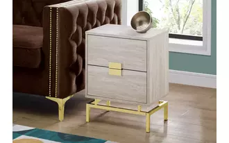 accent table - 24 h - beige marble - gold metal  