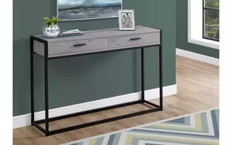 accent table - 48 l - grey - black metal hall console
