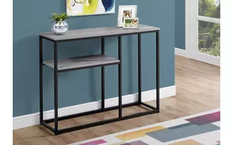 accent table - 42 l - grey - black metal hall console