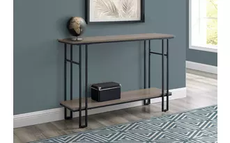 accent table - 48 l - taupe - black metal hall console