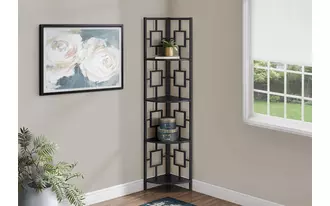 bookcase - 62 h - black - black metal corner etagere