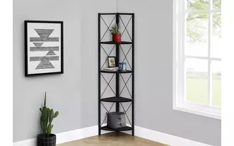 bookcase - 60 h - black - black metal corner etagere