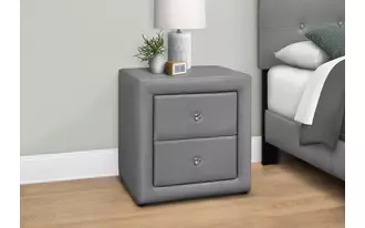 nightstand - 21 h - grey leather-look  