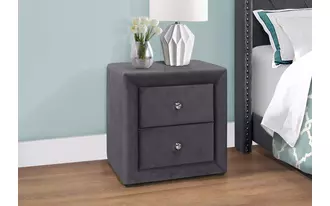 nightstand - 21 h - dark grey velvet  