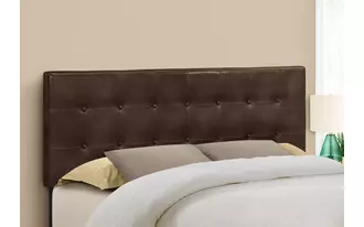 bed - queen size - brown leather-look headboard only  