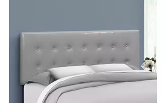 bed - queen size - grey leather-look headboard only  