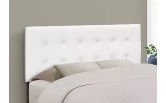 bed - full size - white leather-look headboard only  in  by monarch specialties