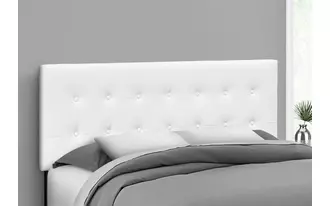 bed - queen size - white leather-look headboard only  