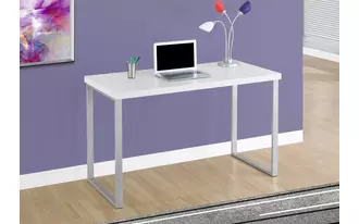 computer desk - 48 l - white - silver metal