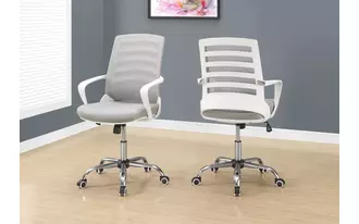office chair - white - grey mesh - multi position  in  by monarch specialties