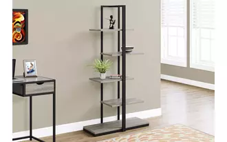 bookcase - 60 h - dark taupe - black metal