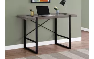 computer desk - 48 l - dark taupe - black metal