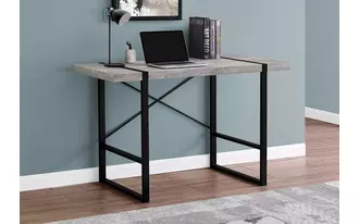 computer desk - 48 l - grey reclaimed wood - black metal