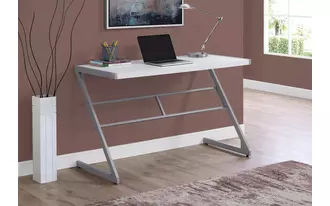 computer desk - 48 l - white - silver metal