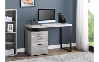 computer desk - 48 l - grey reclaimed wood - black metal  in  by monarch specialties