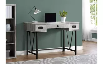 computer desk - 48 l - grey reclaimed wood - black metal