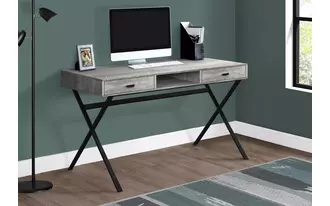 computer desk - 48 l - grey reclaimed wood - black metal