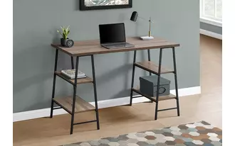 computer desk - 48 l - dark taupe - black metal