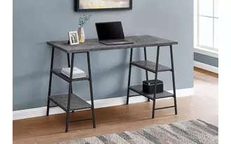 computer desk - 48 l - grey stone-look - black metal