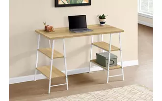 computer desk - 48 l - natural - white metal