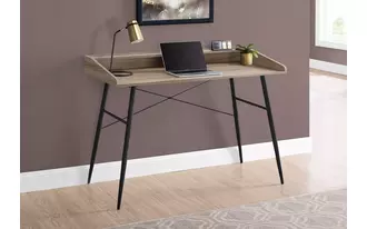 computer desk - 48 l - dark taupe - black metal