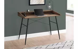 computer desk - 48 l - brown reclaimed wood - black metal