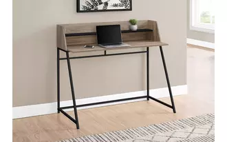 computer desk - 48 l - dark taupe - black metal