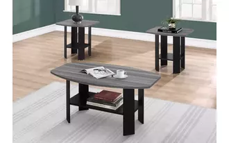 table set - 3pcs set - black - grey top