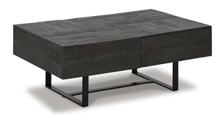 RECTANGULAR COFFEE TABLE Kevmart Grayish Brown/BlackT828-20 ASHLEY
