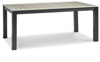 RECT DINING TABLE W/UMB OPT Mount Valley Driftwood/BlackP384-625 ASHLEY FURNITURE