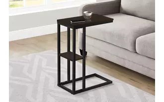 accent table - 25 h - espresso - black metal  