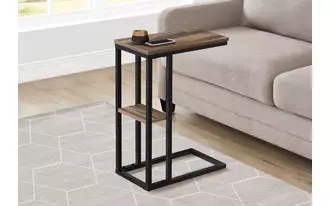 accent table - 25 h - brown reclaimed-look - black metal  