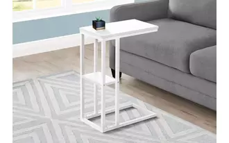 accent table - 25 h - white - white metal  